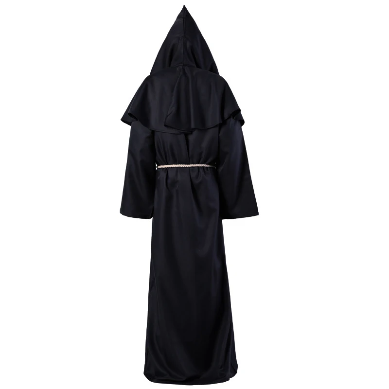 Halloween Medieval Christian Friar Priest Robes Witch Wizard Cloak Cape Party Death Ghost Vampire Devil Cosplay Costumes Halloween Medieval Christian Friar Priest Robes Witch Wizard Cloak Cape Party Death Ghost Vampire Devil Cosplay Costumes