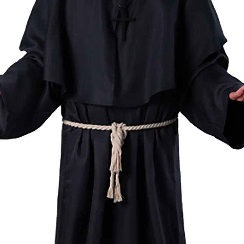 Halloween Medieval Christian Friar Priest Robes Witch Wizard Cloak Cape Party Death Ghost Vampire Devil Cosplay Costumes Halloween Medieval Christian Friar Priest Robes Witch Wizard Cloak Cape Party Death Ghost Vampire Devil Cosplay Costumes