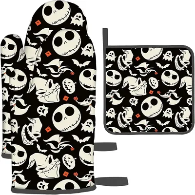 Halloween Oven Mitts with Pot Holder