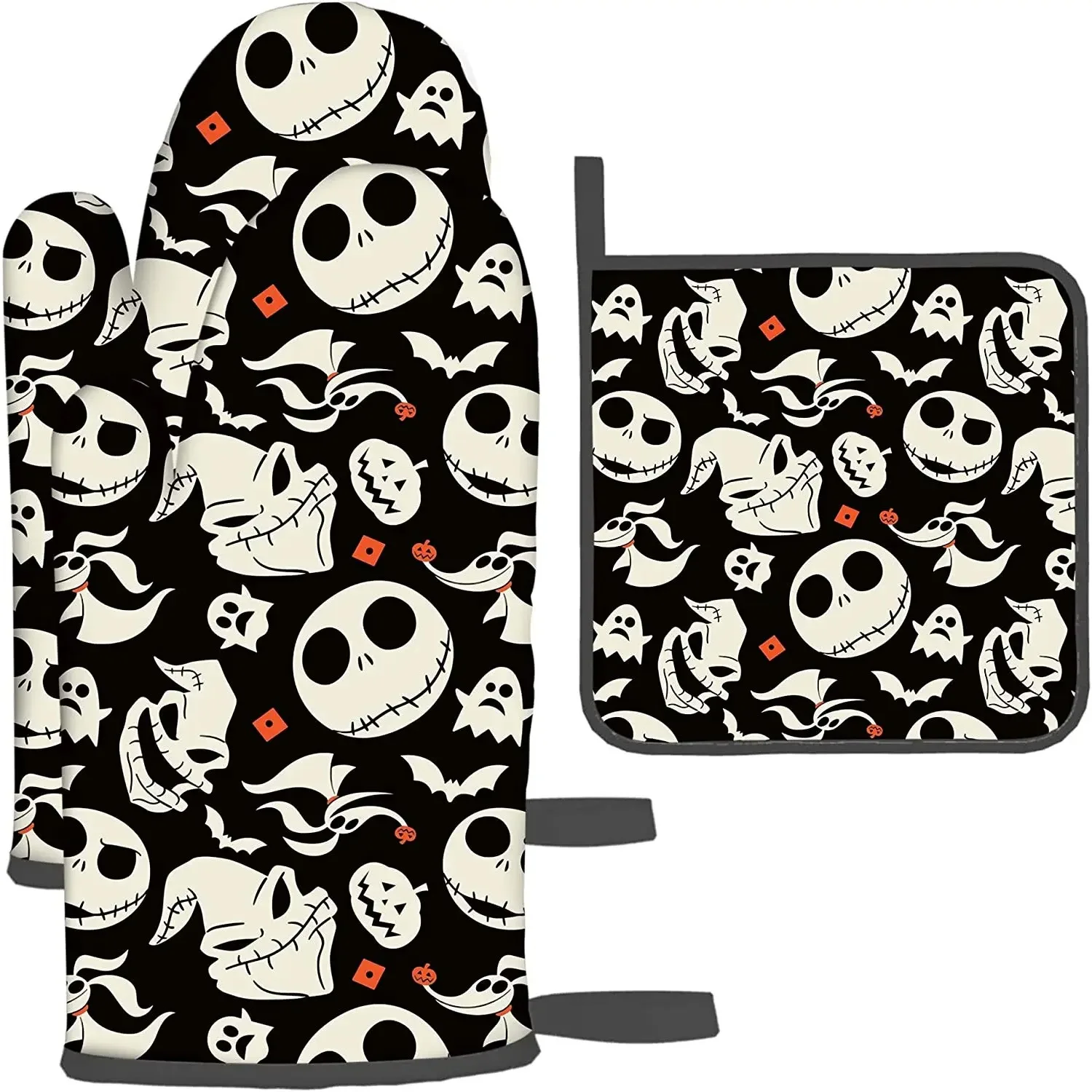 Halloween Oven Mitts with Pot Holder