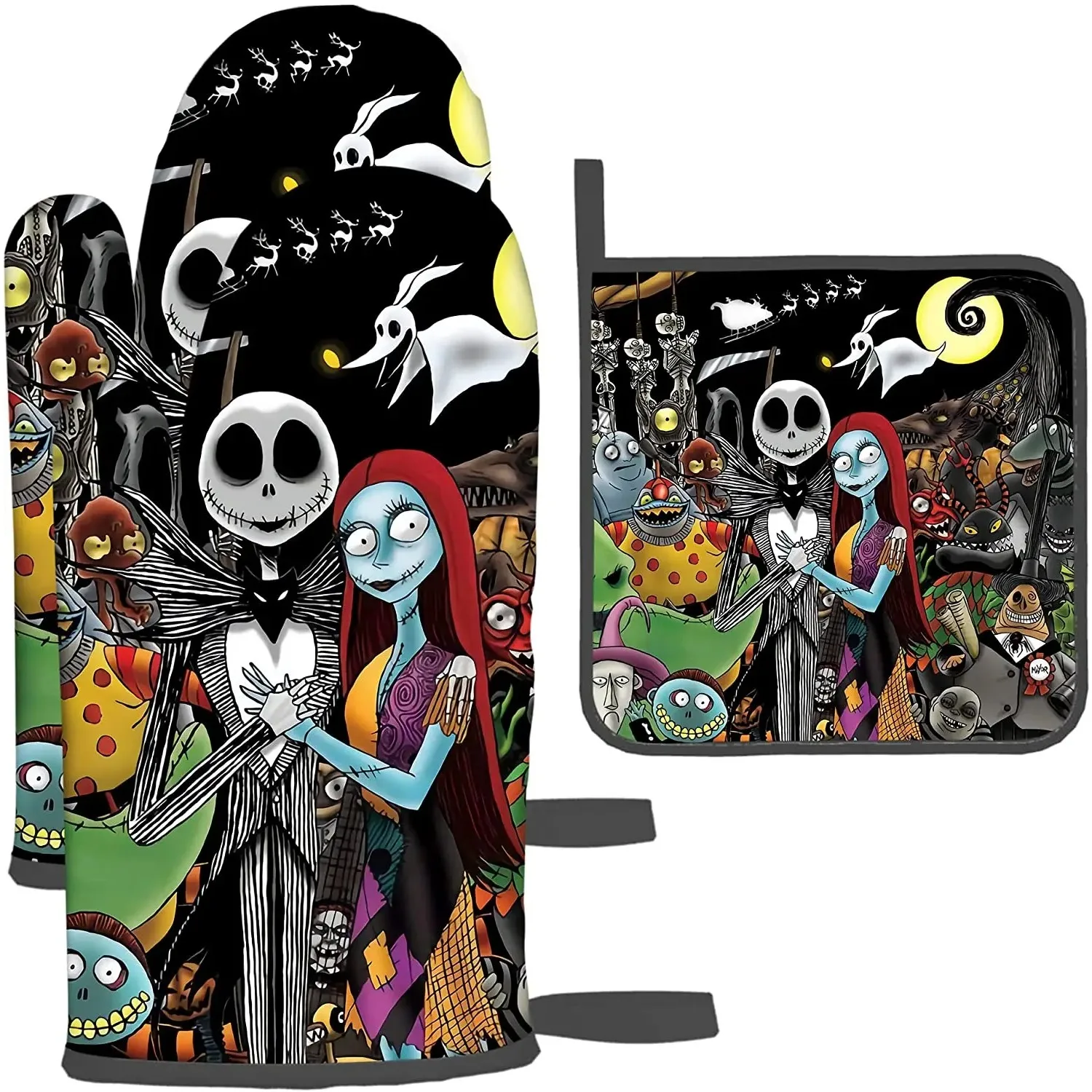Halloween Oven Mitts with Pot Holder