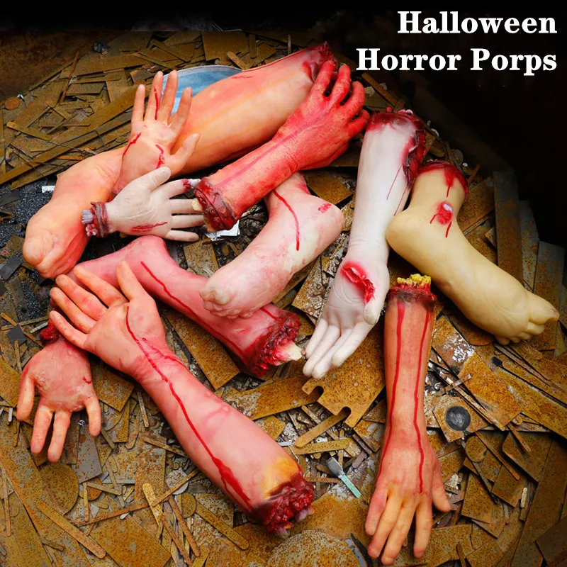 Halloween Party Decoration Bloody Fake Broken Arm Hand Finger Foot Scary Kids Gift For Home Outdoor Horror Props Halloween Party Decoration Bloody Fake Broken Arm Hand Finger Foot Scary Kids Gift For Home Outdoor Horror Props