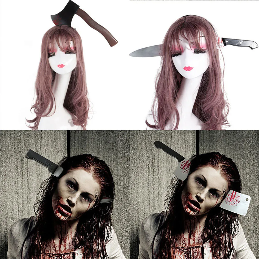 Halloween Party Decoration,Halloween Headband for Kids,Horror Blood Fake Ax Knife Gothic Headband,Masquerade Cosplay