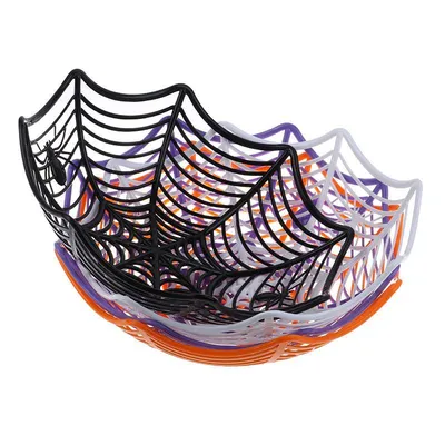 Halloween Plastic Spider Web Bowl