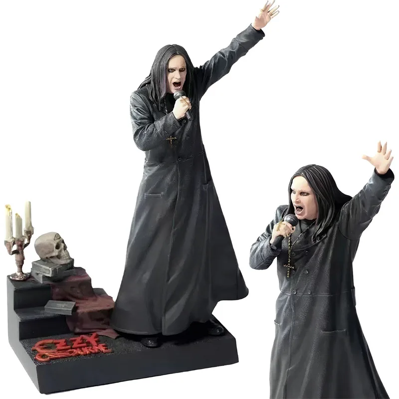 Halloween Pvc Human-shaped Ozzy Osbourned 1:10 Figurines Black Kawaii Heavy Metal Singer Statue Miniatures Decoration