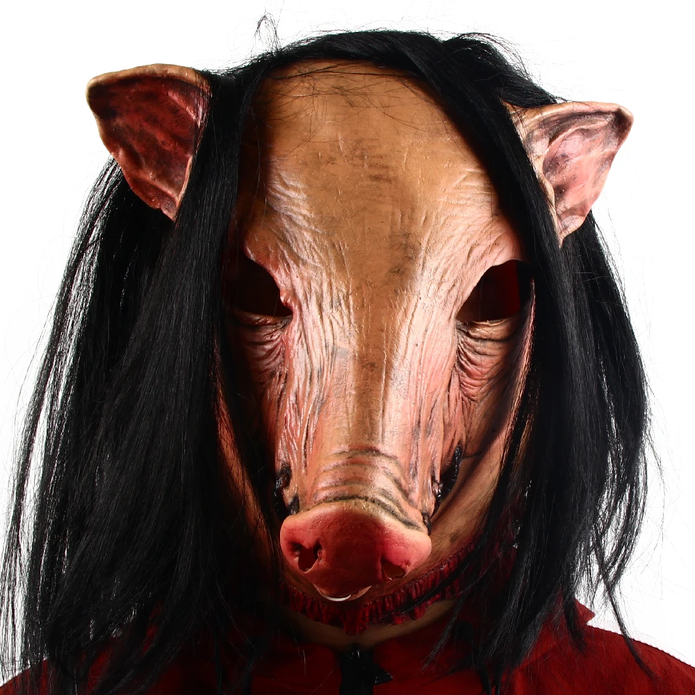 Halloween Scary Saw Pig Head Mask Cosplay Party Horrible Animal Masks Horror Adult Costume Halloween Scary Saw Pig Head Mask Cosplay Party Horrible Animal Masks Horror Adult Costume