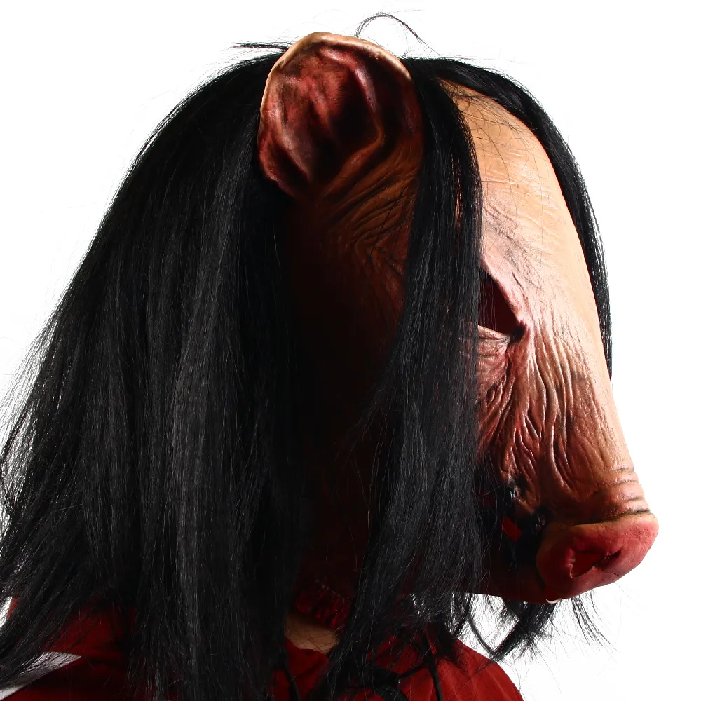 Halloween Scary Saw Pig Head Mask Cosplay Party Horrible Animal Masks Horror Adult Costume Halloween Scary Saw Pig Head Mask Cosplay Party Horrible Animal Masks Horror Adult Costume