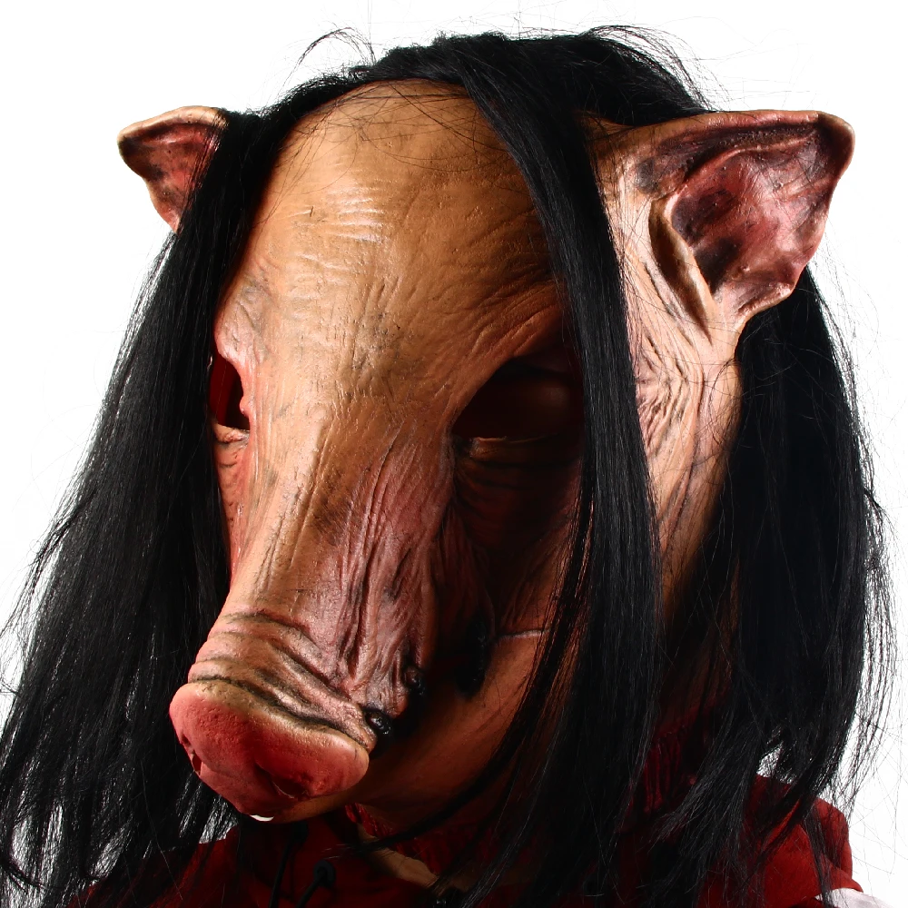 Halloween Scary Saw Pig Head Mask Cosplay Party Horrible Animal Masks Horror Adult Costume Halloween Scary Saw Pig Head Mask Cosplay Party Horrible Animal Masks Horror Adult Costume