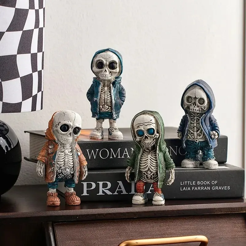 Halloween Theme Skull Dolls Resin Ornaments Characters Statues Home Creative Cool Horror Cool Room Decoration Panels