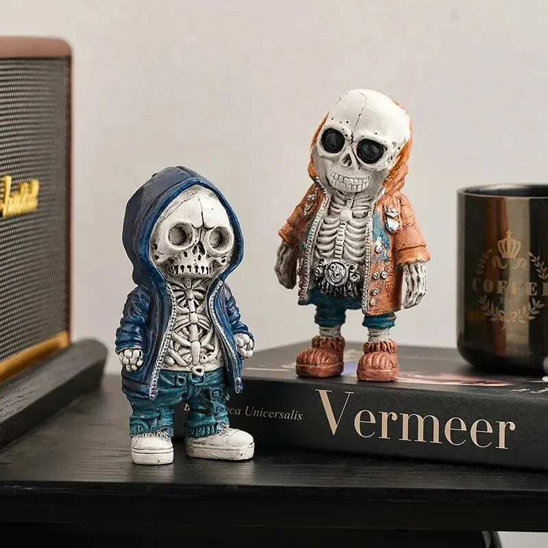 Halloween Theme Skull Dolls Resin Ornaments Characters Statues Home Creative Cool Horror Cool Room Decoration Panels