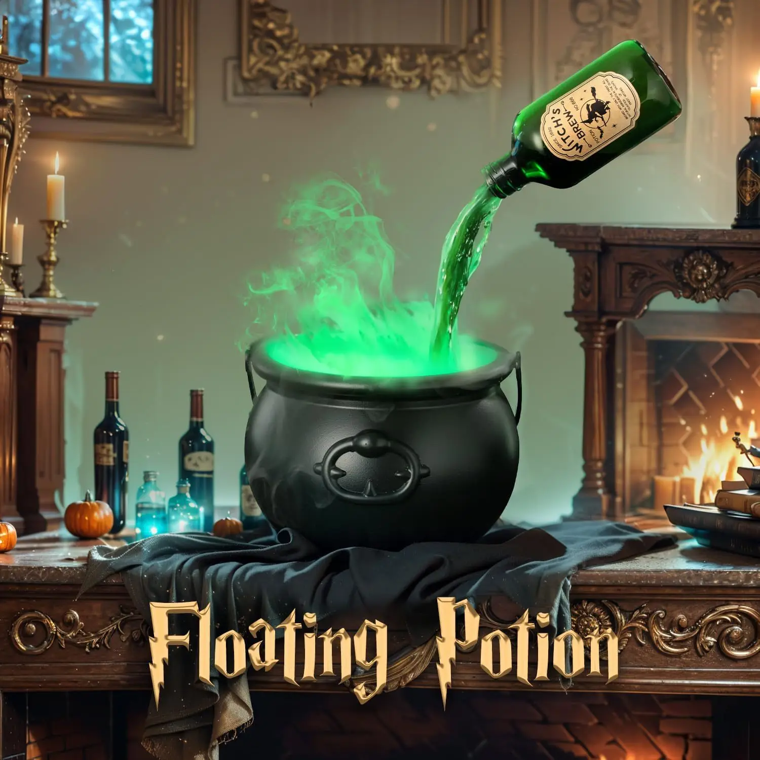 Halloween Witch Cauldron Magic Fog Mist Maker Skeleton Decor for Spooky Hocus Pocus Party, Home, Halloween Party Halloween Witch Cauldron Magic Fog Mist Maker Skeleton Decor for Spooky Hocus Pocus Party, Home, Halloween Party