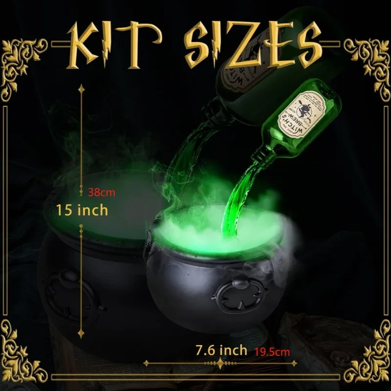 Halloween Witch Cauldron Magic Fog Mist Maker Skeleton Decor for Spooky Hocus Pocus Party, Home, Halloween Party Halloween Witch Cauldron Magic Fog Mist Maker Skeleton Decor for Spooky Hocus Pocus Party, Home, Halloween Party