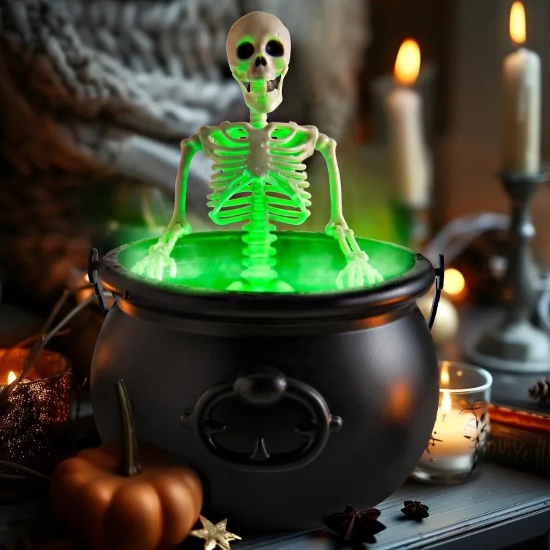 Halloween Witch Cauldron Magic Fog Mist Maker Skeleton Decor for Spooky Hocus Pocus Party, Home, Halloween Party Halloween Witch Cauldron Magic Fog Mist Maker Skeleton Decor for Spooky Hocus Pocus Party, Home, Halloween Party