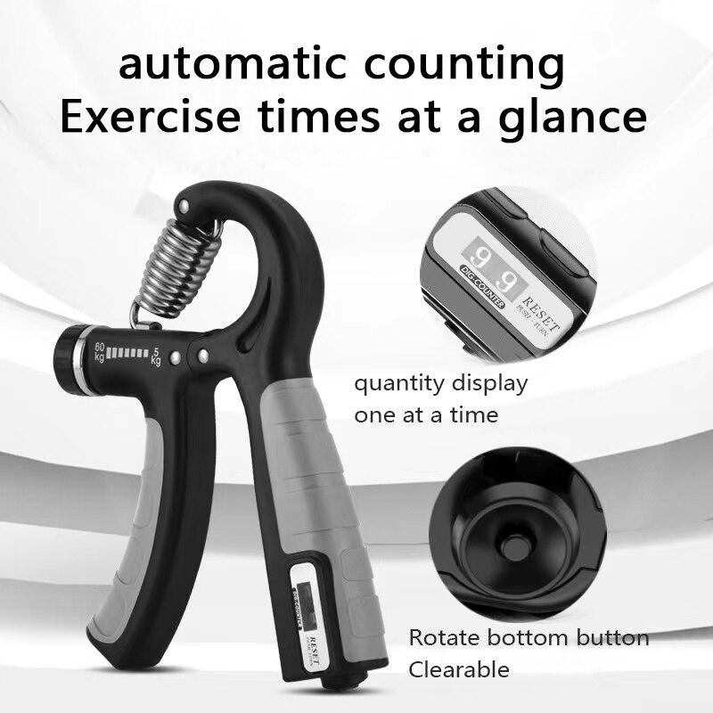 Hand Grip Gripper 5 To 60kg Adjustable Heavy Duty Gym Exercise Wrist Training Increase Strength Spring Finger Expander
