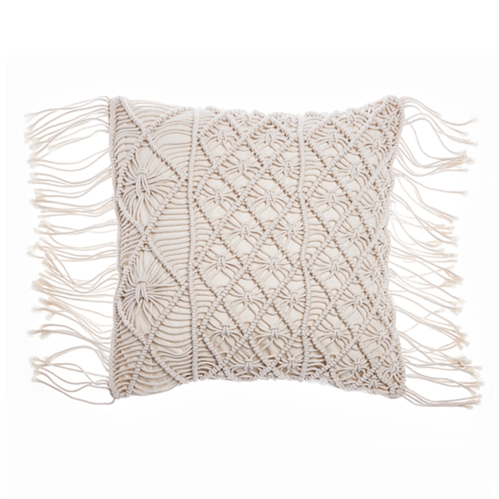 Hand Knit Macrame Pillow Cover Hand Knit Macrame Pillow Cover