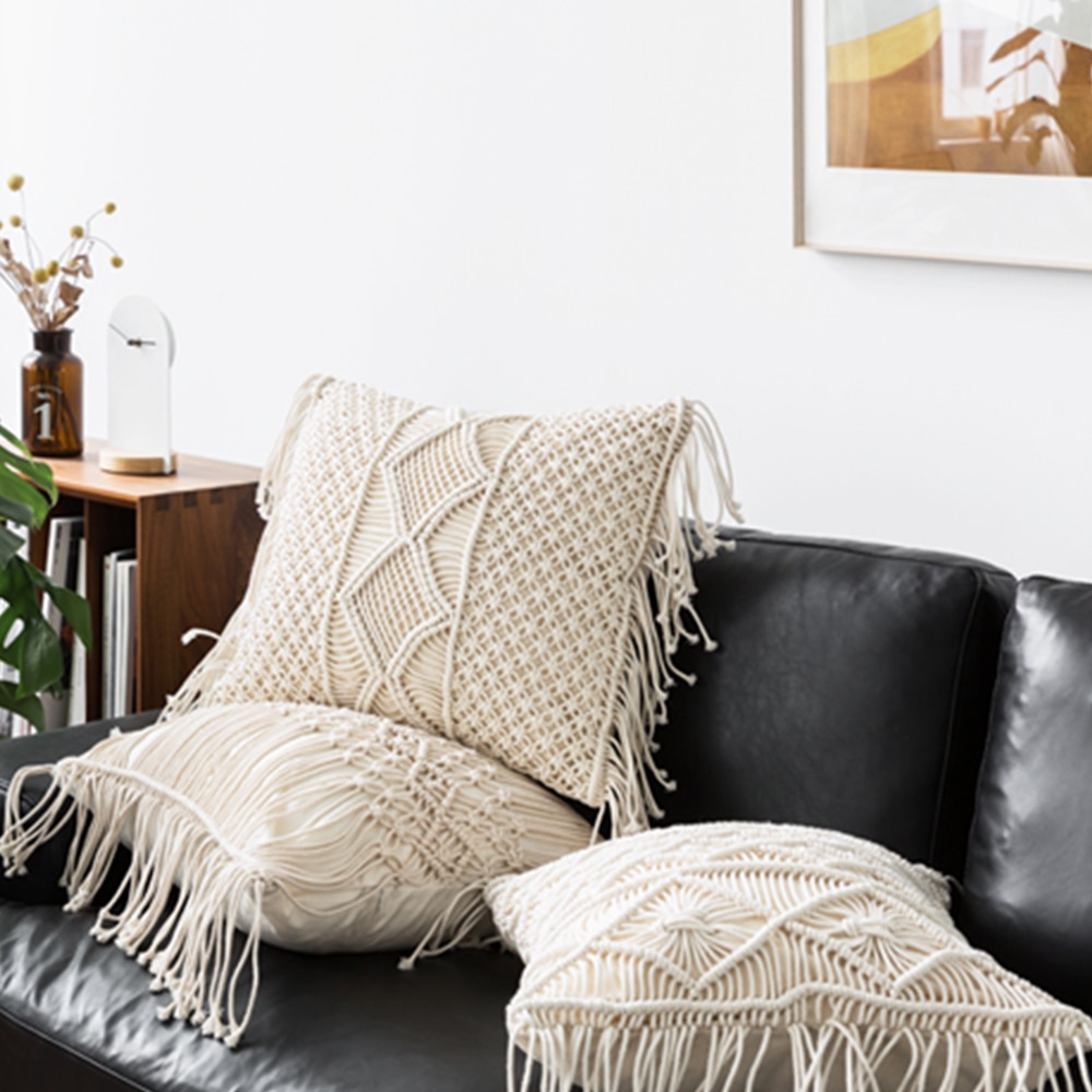 Hand Knit Macrame Pillow Cover Hand Knit Macrame Pillow Cover