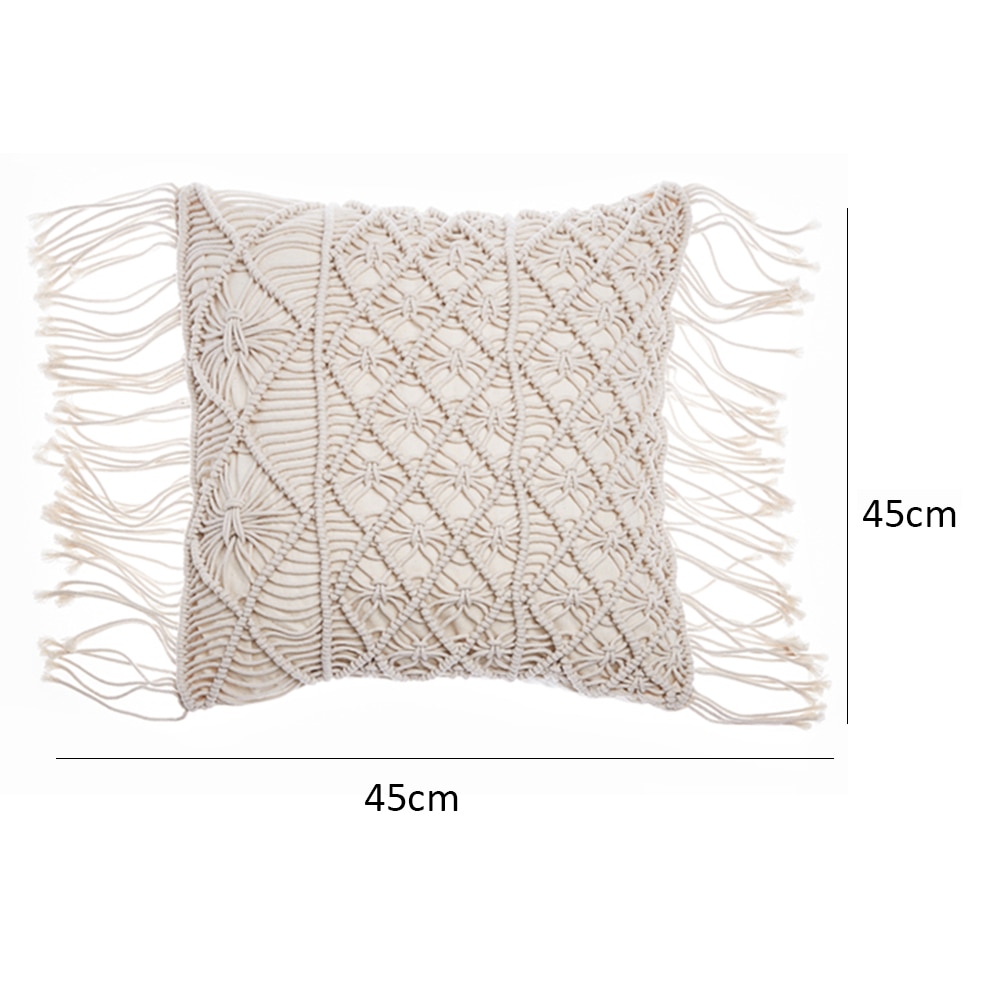 Hand Knit Macrame Pillow Cover Hand Knit Macrame Pillow Cover