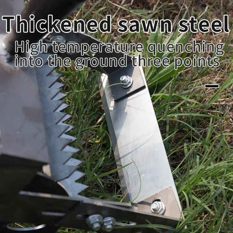 Hand Push Hoe Wheeled Weeding Manganese Steel Weed Machine Saw Tooth Agricultural Loosening Weeder No Handle