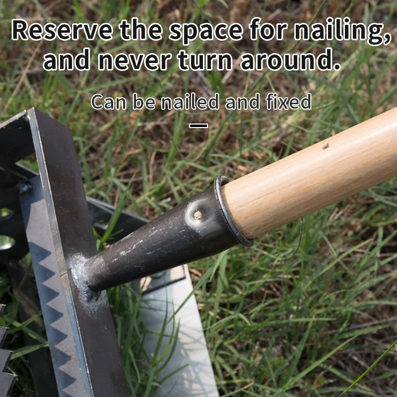 Hand Push Hoe Wheeled Weeding Manganese Steel Weed Machine Saw Tooth Agricultural Loosening Weeder No Handle