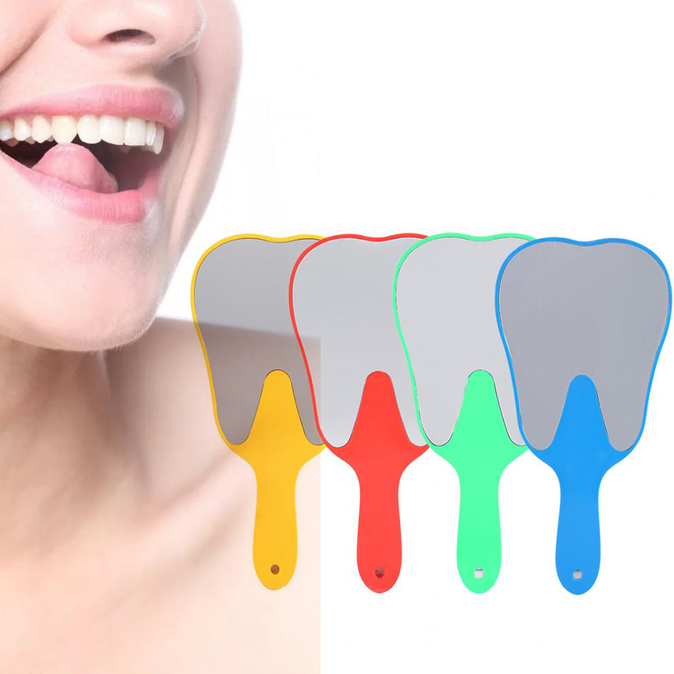 Handheld Plastic Tooth Shaped Mirror Handheld Plastic Tooth Shaped Mirror