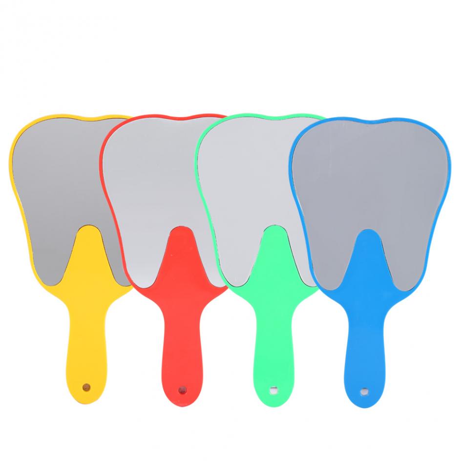 Handheld Plastic Tooth Shaped Mirror