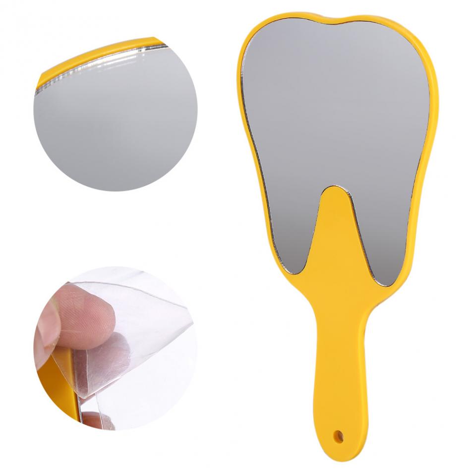 Handheld Plastic Tooth Shaped Mirror