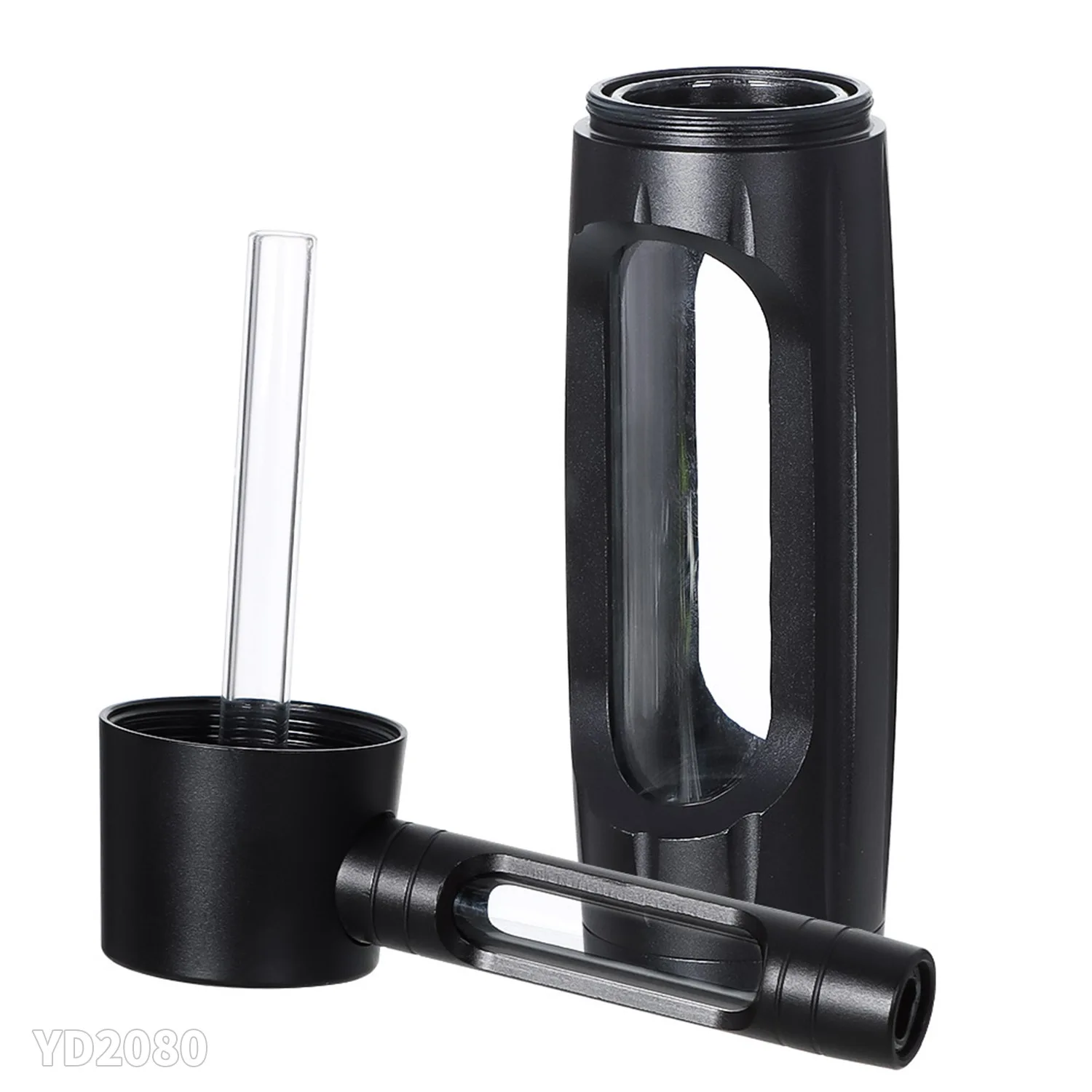 Handheld Smoking Pipe Grass Hookah Set with Dry Burning Glass Tobacco Bowl Cigarette Filters Shisha Pipes Smoke