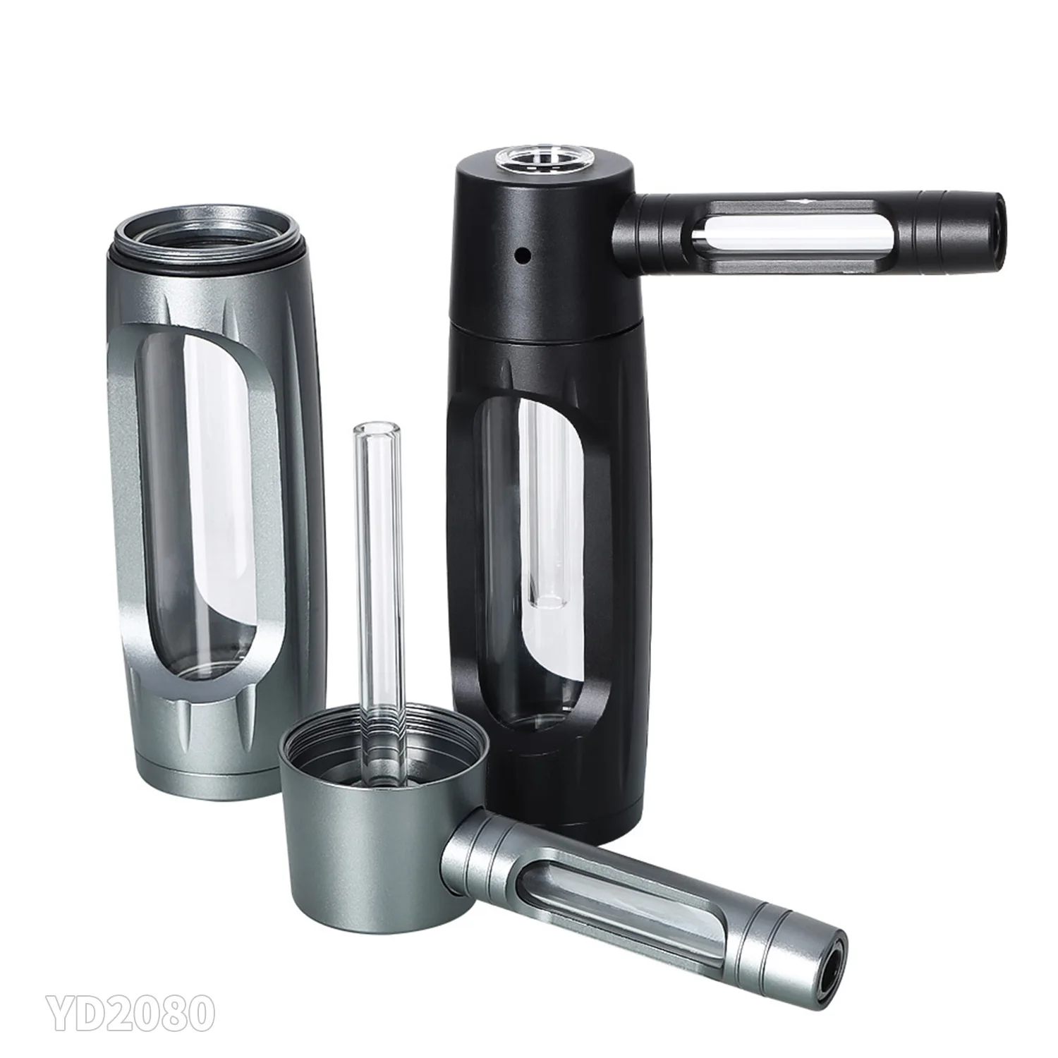 Handheld Smoking Pipe Grass Hookah Set with Dry Burning Glass Tobacco Bowl Cigarette Filters Shisha Pipes Smoke