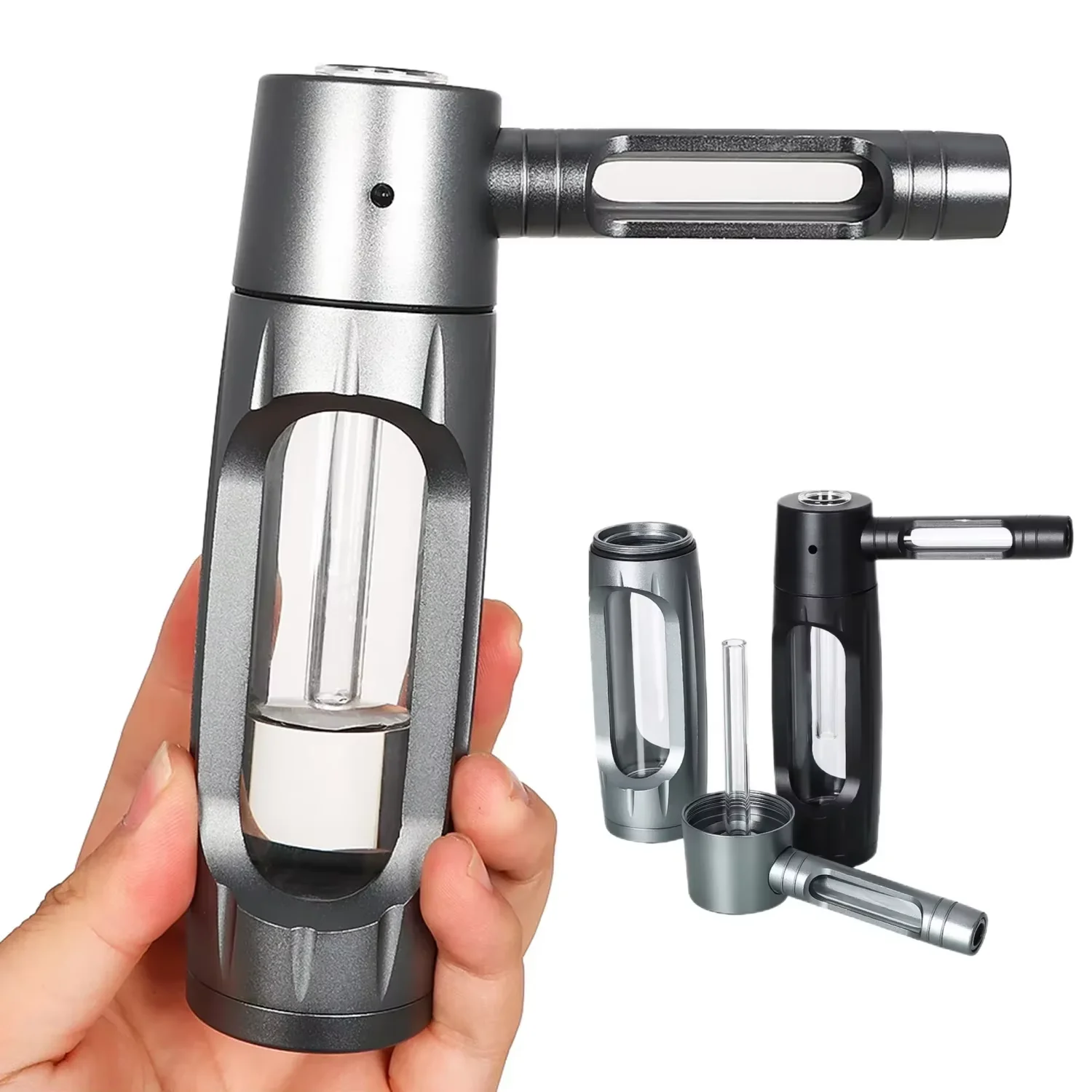 Handheld Smoking Pipe Grass Hookah Set with Dry Burning Glass Tobacco Bowl Cigarette Filters Shisha Pipes Smoke