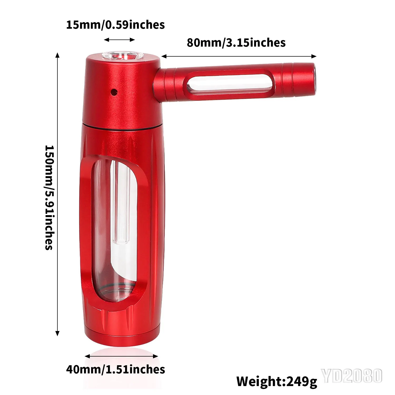 Handheld Smoking Pipe Grass Hookah Set with Dry Burning Glass Tobacco Bowl Cigarette Filters Shisha Pipes Smoke