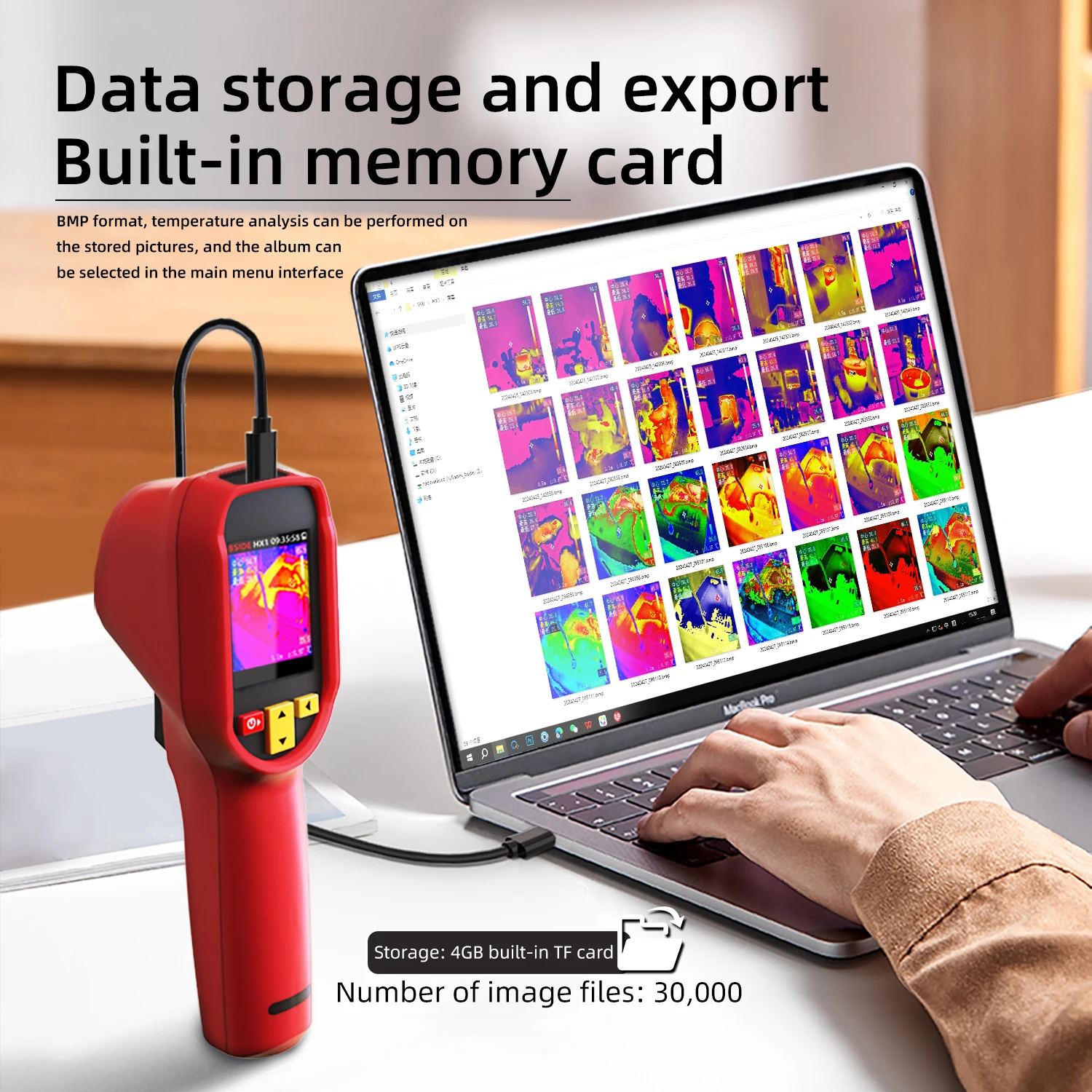 Handheld Thermal Imaging Camera -20~550C 15 color palettes 100×100IR resolution PC Analysis Software Industrial Tester Handheld Thermal Imaging Camera -20~550C 15 color palettes 100×100IR resolution PC Analysis Software Industrial Tester