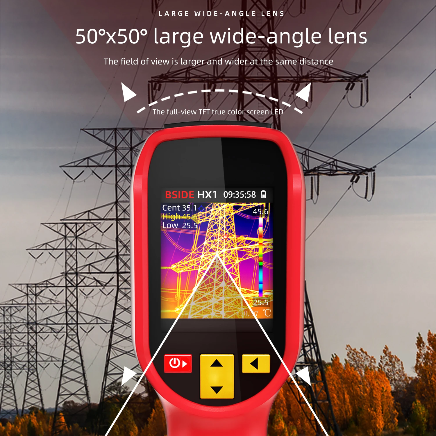 Handheld Thermal Imaging Camera -20~550C 15 color palettes 100×100IR resolution PC Analysis Software Industrial Tester Handheld Thermal Imaging Camera -20~550C 15 color palettes 100×100IR resolution PC Analysis Software Industrial Tester