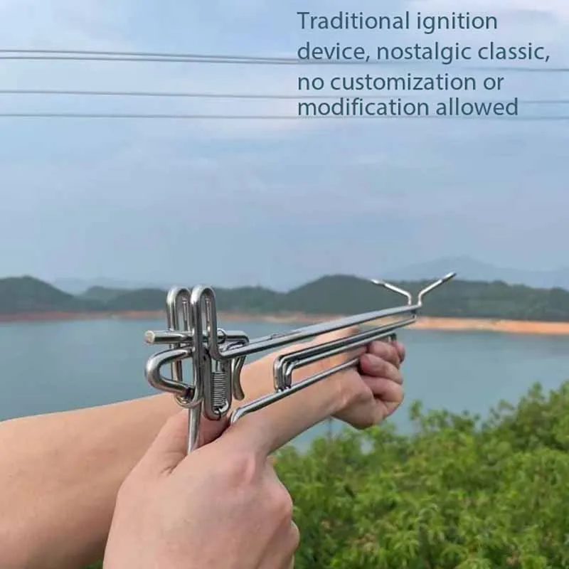 Handmade 304 Stainless Steel Wire , Paper Bullet Gun, Rubber Band Gun, Traditional Toys Pure (handmade toys)
