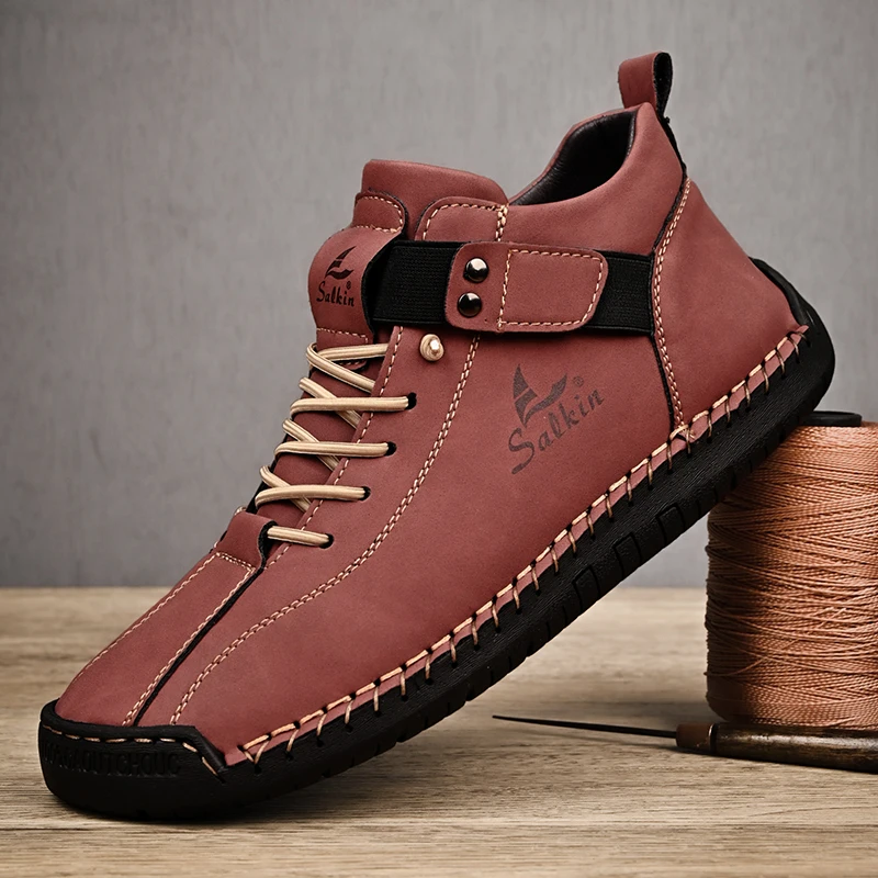Handmade Leather Casual Men Shoes Design Sneakers Man Breathable Leather Shoes Men Ankle Boots Outdoor Handmade Leather Casual Men Shoes Design Sneakers Man Breathable Leather Shoes Men Ankle Boots Outdoor