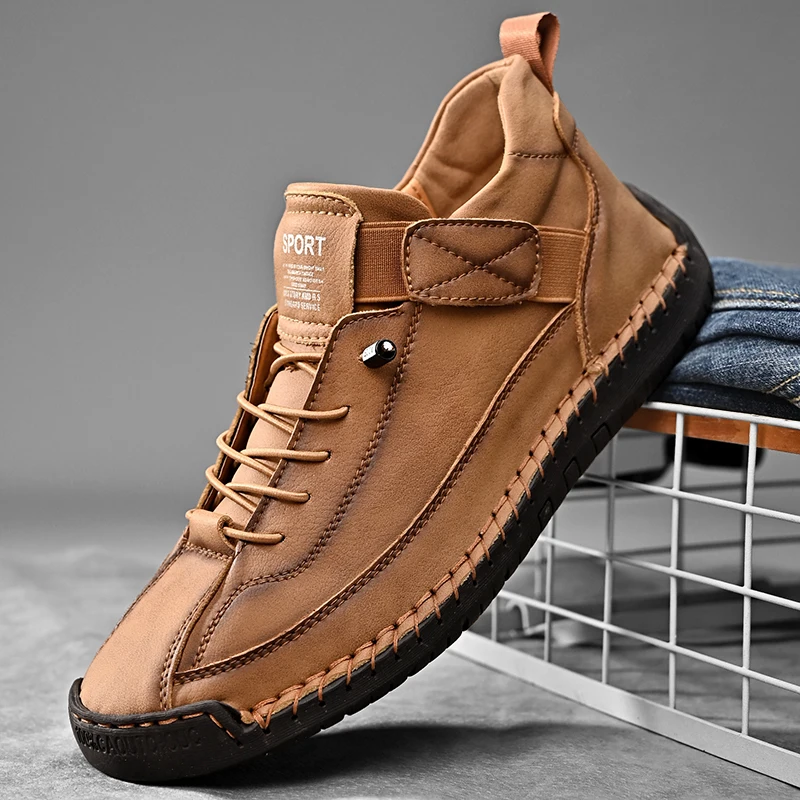 Handmade Leather Men Shoes Casual Slip On Loafers Breathable Leather Shoes Men Flats Fashion Moccasins Tooling Shoes Handmade Leather Men Shoes Casual Slip On Loafers Breathable Leather Shoes Men Flats Fashion Moccasins Tooling Shoes
