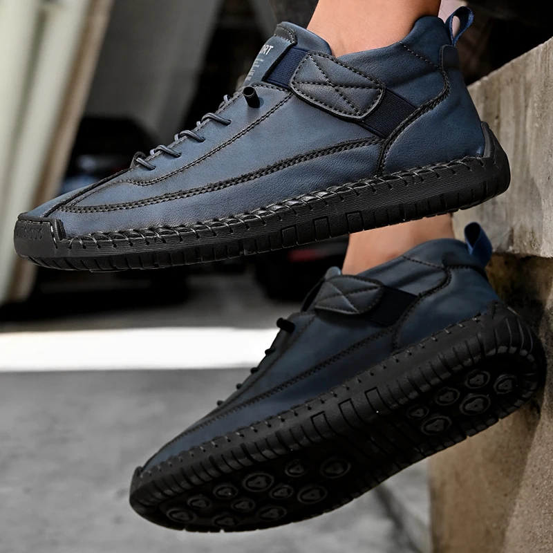 Handmade Leather Men Shoes Casual Slip On Loafers Breathable Leather Shoes Men Flats Fashion Moccasins Tooling Shoes Handmade Leather Men Shoes Casual Slip On Loafers Breathable Leather Shoes Men Flats Fashion Moccasins Tooling Shoes