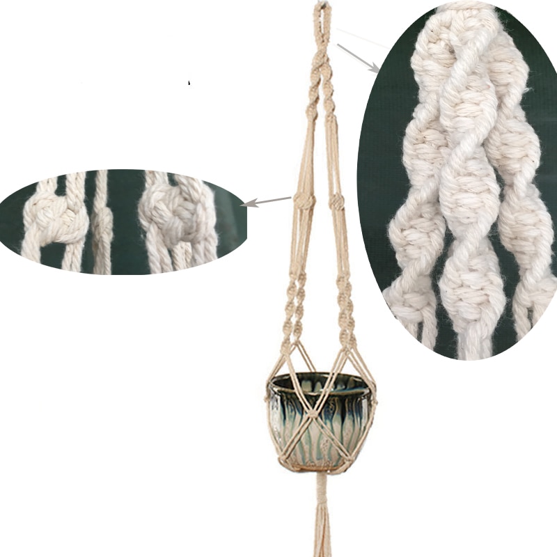 Handmade Macrame Cotton Rope Plant Pot Hangers Handmade Macrame Cotton Rope Plant Pot Hangers