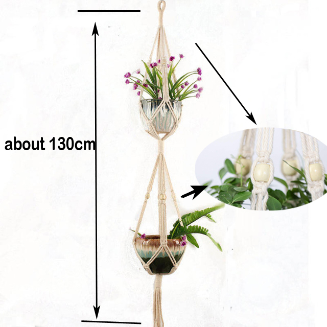 Handmade Macrame Cotton Rope Plant Pot Hangers Handmade Macrame Cotton Rope Plant Pot Hangers