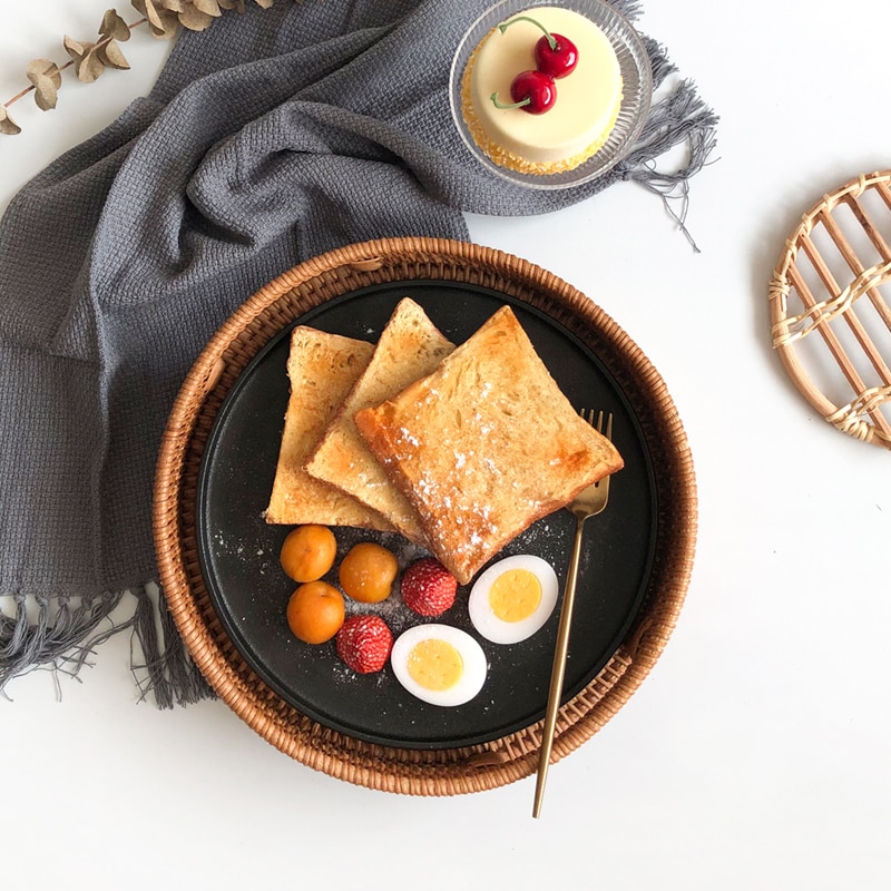 Handmade Rattan Woven Round Tray Handmade Rattan Woven Round Tray