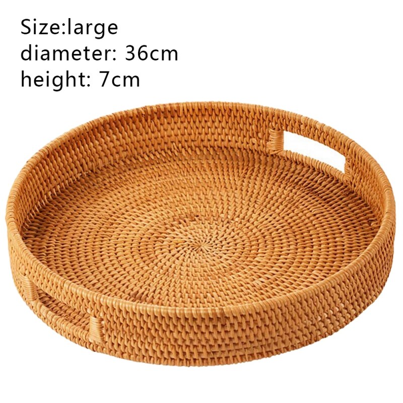 Handmade Rattan Woven Round Tray Handmade Rattan Woven Round Tray
