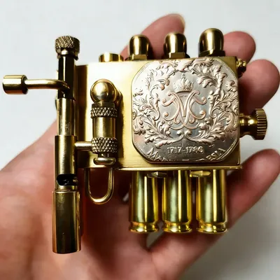 Handmade Steampunk Brass Series Lighters Unique Design Retro Creative Personality Novelty Precious Gift Each badge is