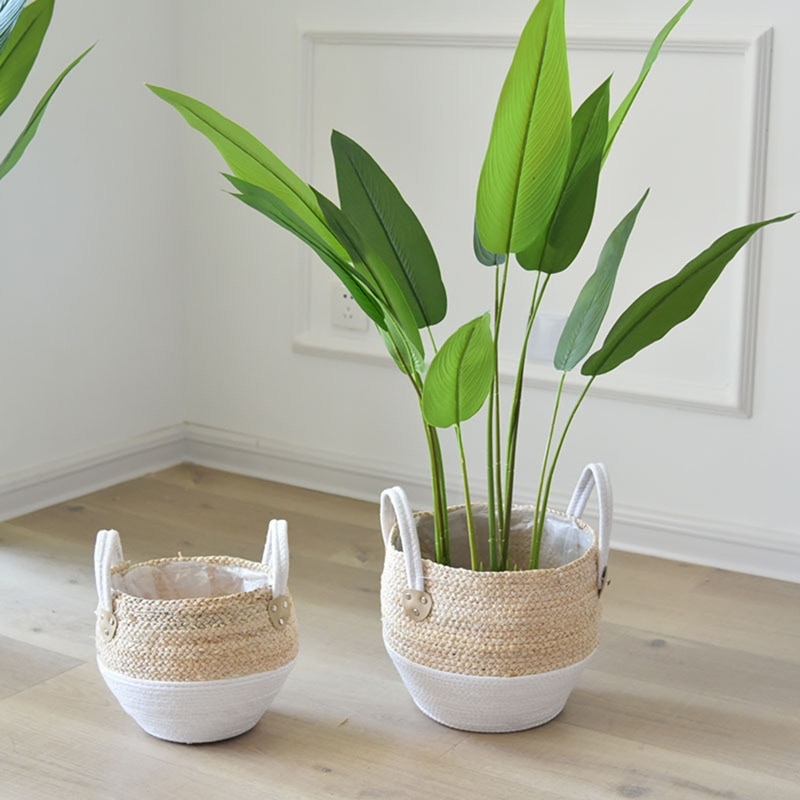 Handmade Straw Plant Basket Handmade Straw Plant Basket