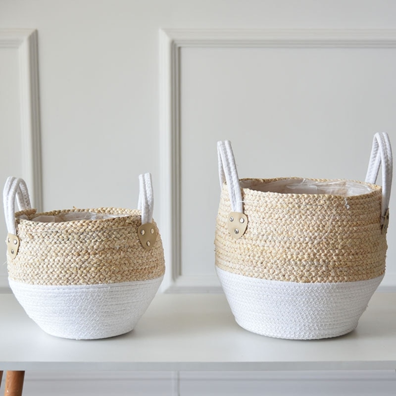 Handmade Straw Plant Basket Handmade Straw Plant Basket