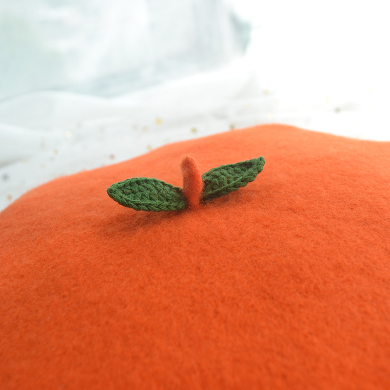 Handmade Wool Orange Fruit Beret Handmade Wool Orange Fruit Beret
