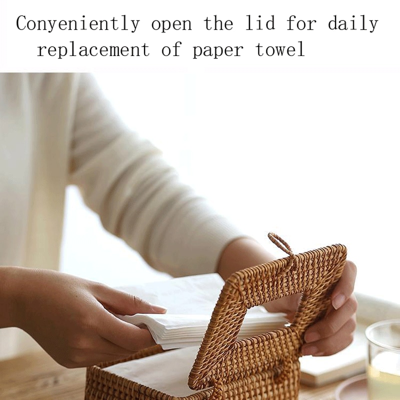 Handmade Woven Rattan Tissue Box Handmade Woven Rattan Tissue Box