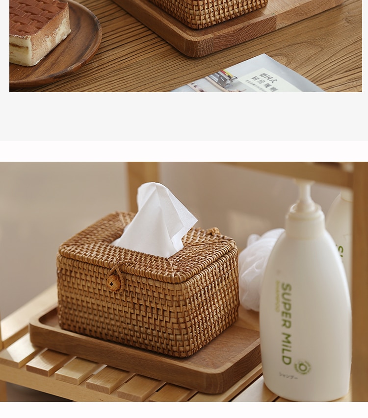 Handmade Woven Rattan Tissue Box Handmade Woven Rattan Tissue Box