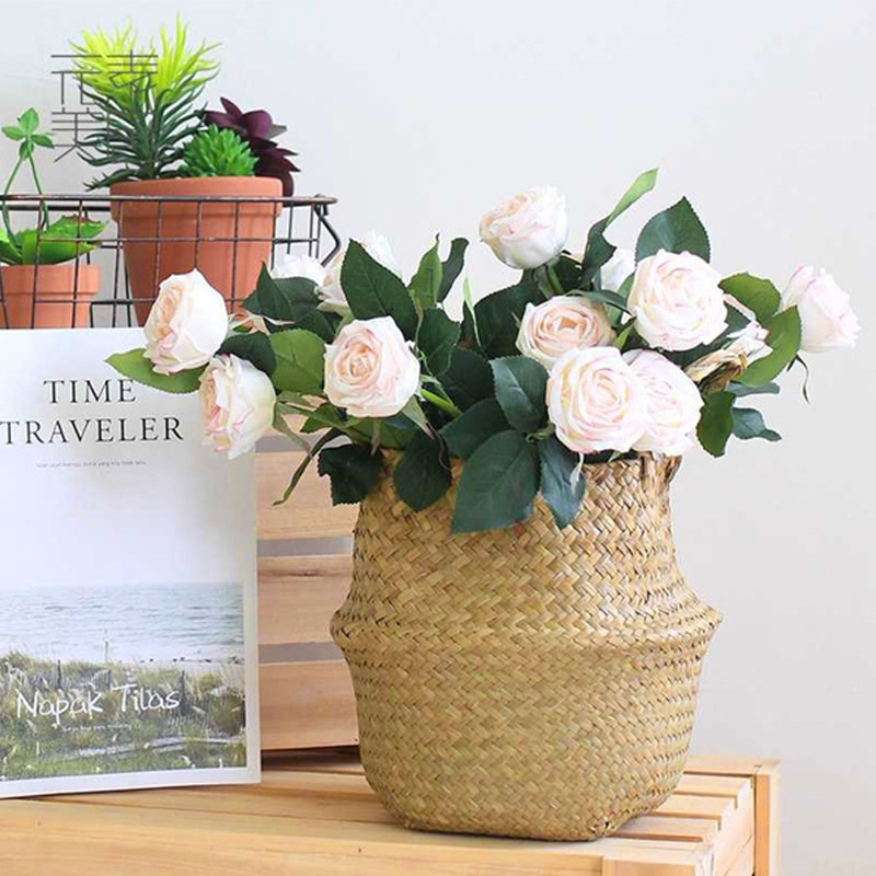 Handmade Woven Storage Basket Folding Clthoes Laundry Basket Straw Wicker Rattan Seagrass Belly Garden Flower Pot Plant Handmade Woven Storage Basket Folding Clthoes Laundry Basket Straw Wicker Rattan Seagrass Belly Garden Flower Pot Plant