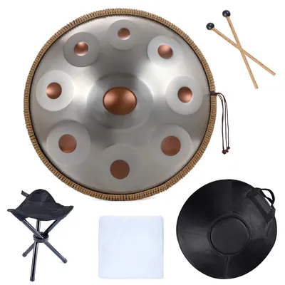 Handpan 18 Inch Pantam 9 Notes G Minor 440HZ Glucophone Steel Tongue Drum Hand pan Yoga Meditation Beginner Musical Handpan 18 Inch Pantam 9 Notes G Minor 440HZ Glucophone Steel Tongue Drum Hand pan Yoga Meditation Beginner Musical