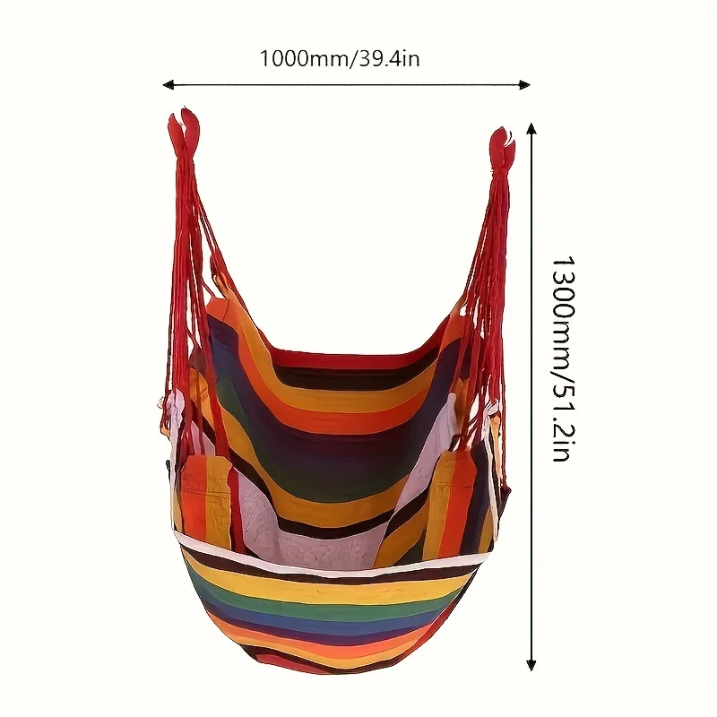 Handwoven Hammock Chair Swing, Fabric Hanging Chair for Indoor and Outdoor Use Sturdy and Comfortable