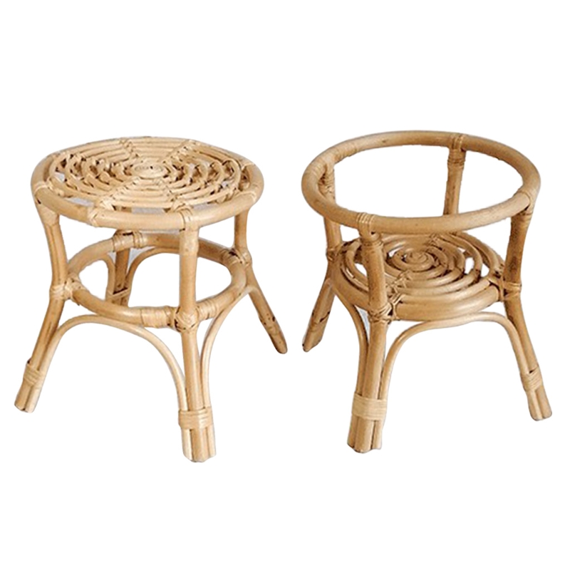 Handwoven Natural Rattan Plant Stand Handwoven Natural Rattan Plant Stand